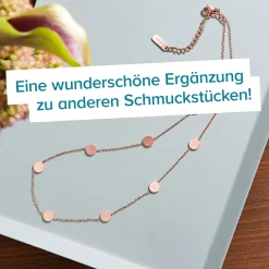 Layering Kette mit Plättchen - Rosegold