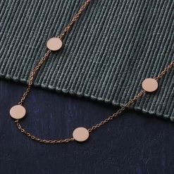 Layering Kette mit Plättchen - Rosegold
