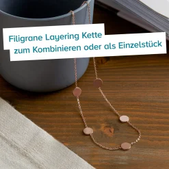Layering Kette mit Plättchen - Rosegold