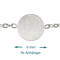 Layering Kette mit Plättchen - Silber