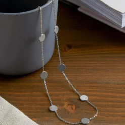 Layering Kette mit Plättchen - Silber