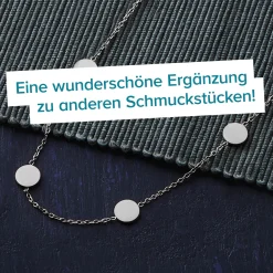 Layering Kette mit Plättchen - Silber