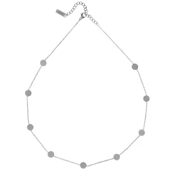 Layering Kette mit Plättchen - Silber
