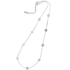 Layering Kette mit Plättchen - Silber