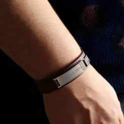 Lederarmband braun - Name