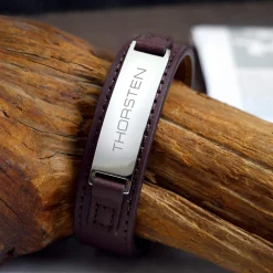 Lederarmband braun - Name