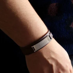 Lederarmband braun - Römische Zahlen