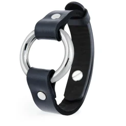 Lederarmband schwarz - Armband mit Ring