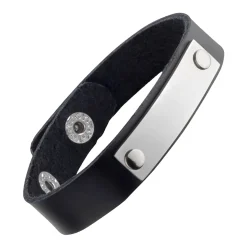 Lederarmband schwarz - Herren Armband