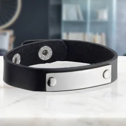 Lederarmband schwarz - Herren Armband