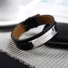Lederarmband schwarz - Name