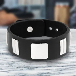Lederarmband schwarz - Schmuck Accessoire