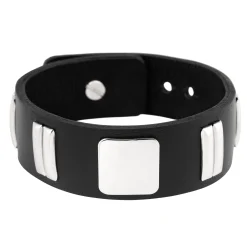 Lederarmband schwarz - Schmuck Accessoire