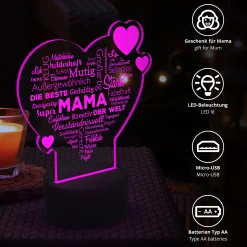 LED Herz für Mama - Dekolicht