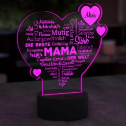 LED Herz für Mama - Personalisiertes Dekolicht