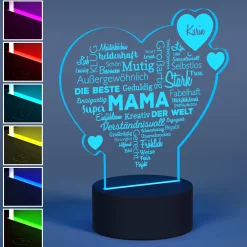 LED Herz für Mama - Personalisiertes Dekolicht