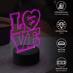 LED Herz Love - Dekolicht