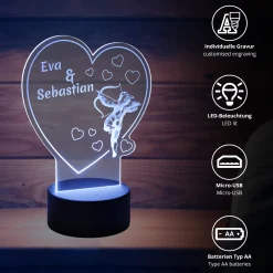 LED Herz mit Engel - Dekolicht