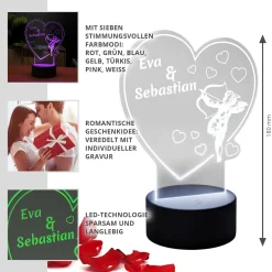 LED Herz mit Engel - Dekolicht