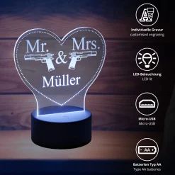 LED Herz Mr & Mrs - Dekolicht