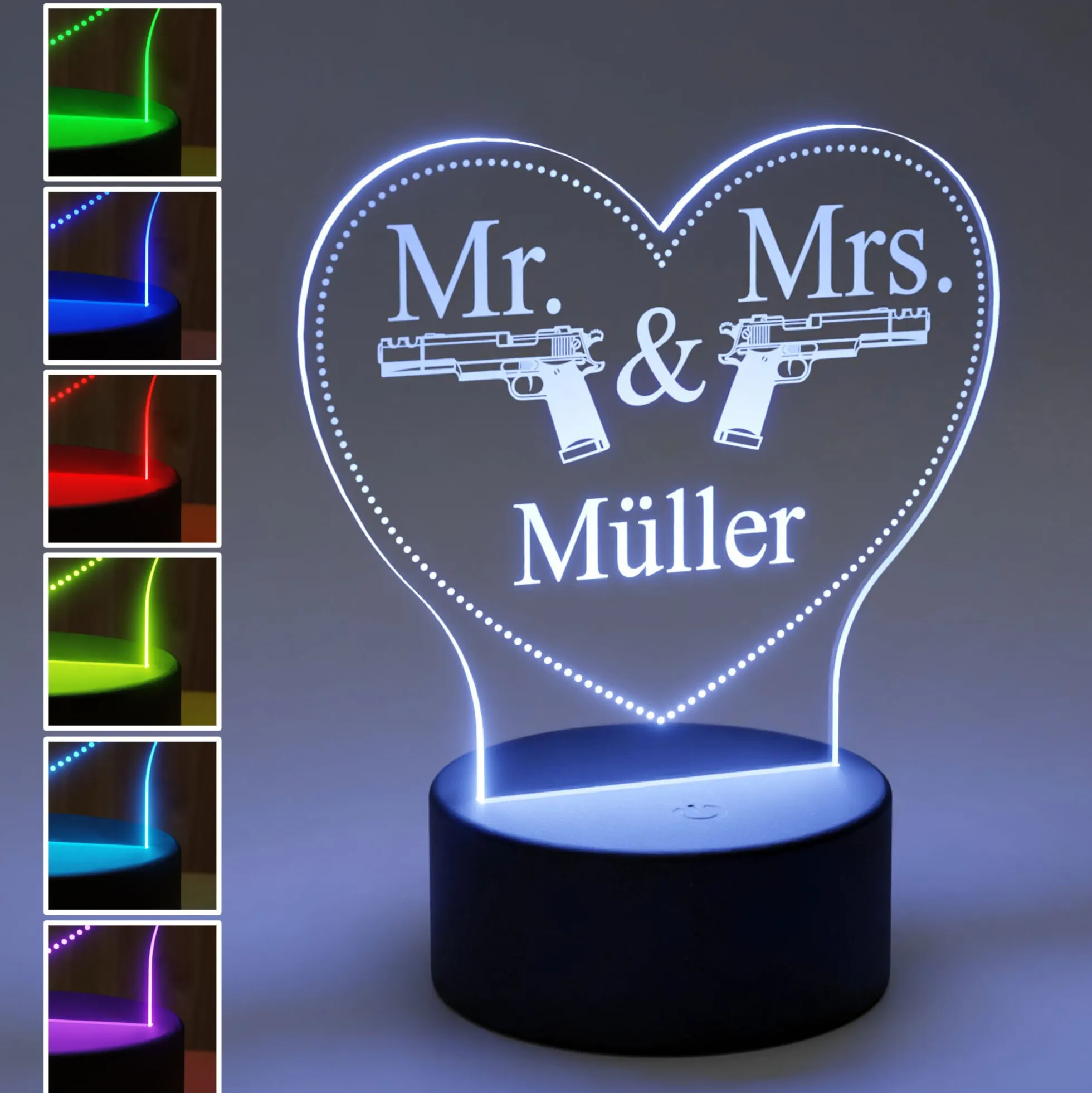 LED Herz Mr & Mrs - Dekolicht