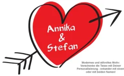 Liebesherz - personalisierte Tasse
