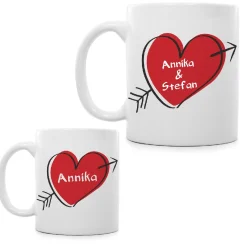 Liebesherz - personalisierte Tasse