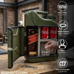 10l Kanisterbar 3-teilig - grüne Mini Bar mit Barschrank