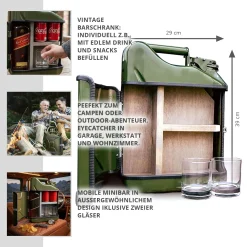 10l Kanisterbar 3-teilig - grüne Mini Bar mit Barschrank