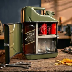10l Kanisterbar 3-teilig - grüne Mini Bar mit Barschrank