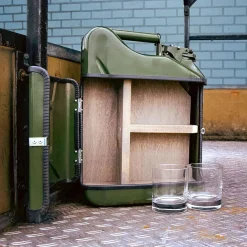 10l Kanisterbar 3-teilig - grüne Mini Bar mit Barschrank