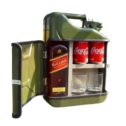 10l Kanisterbar 3-teilig - grüne Mini Bar mit Barschrank
