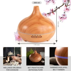Luftbefeuchter mit Aroma Diffuser und LED Farbwechsel