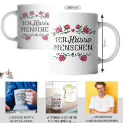 Lustige Tasse - Ich hasse Menschen