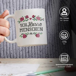 Lustige Tasse - Ich hasse Menschen