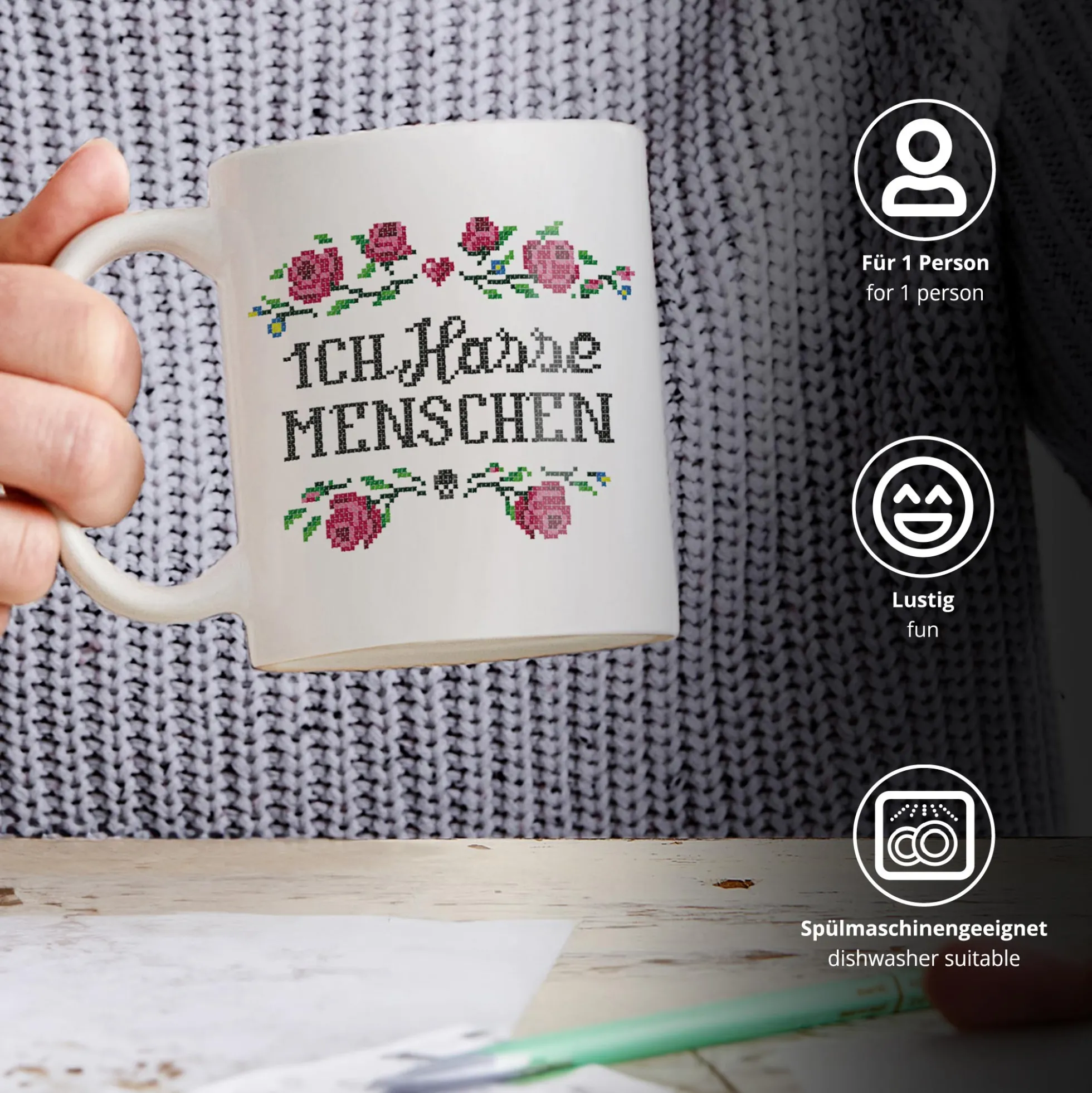 Lustige Tasse - Ich hasse Menschen