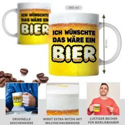 Lustige Tasse - Ich wünschte das wäre ein Bier