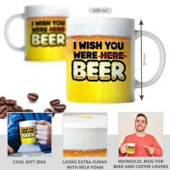 Lustige Tasse - I wish you were beer