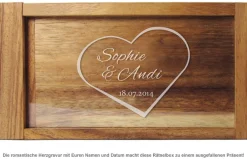 Magische Geldgeschenkbox - Herz Gravur