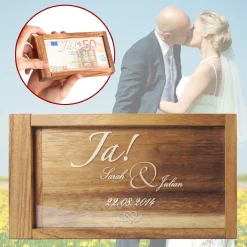Magische Geldgeschenkbox - Jawort Gravur