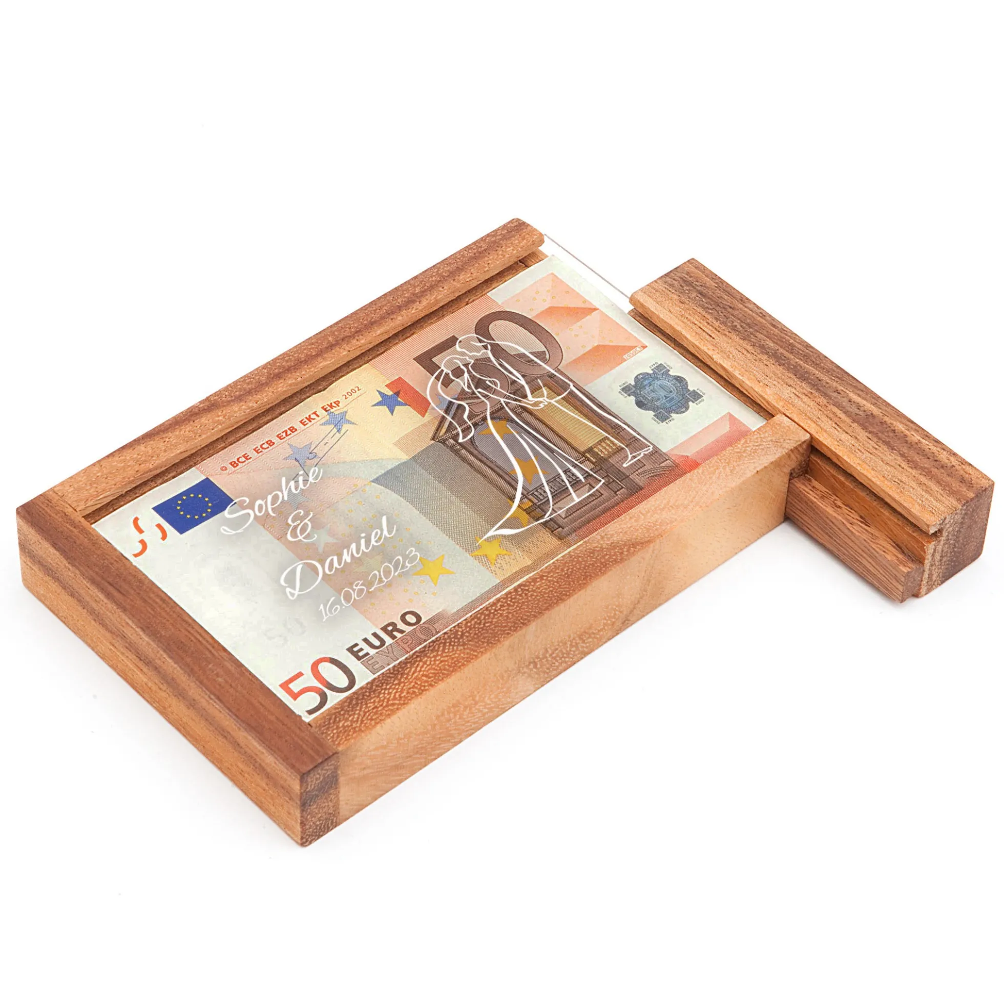 Magische Geldgeschenkbox mit Gravur - Silhouette