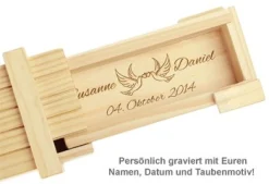 Magische IQ Box Hell - Liebestauben Gravur