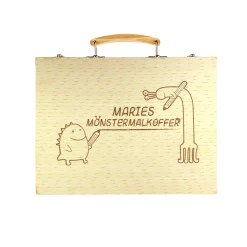 Malkasten Set mit Holzkoffer - Monster Gravur