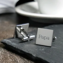 Manschettenknöpfe Silber für Papa - eckig