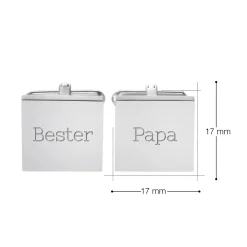 Manschettenknöpfe Silber für Papa - eckig