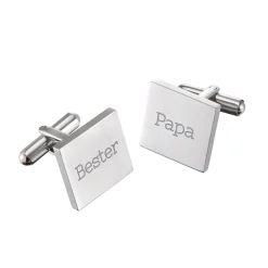 Manschettenknöpfe Silber für Papa - eckig
