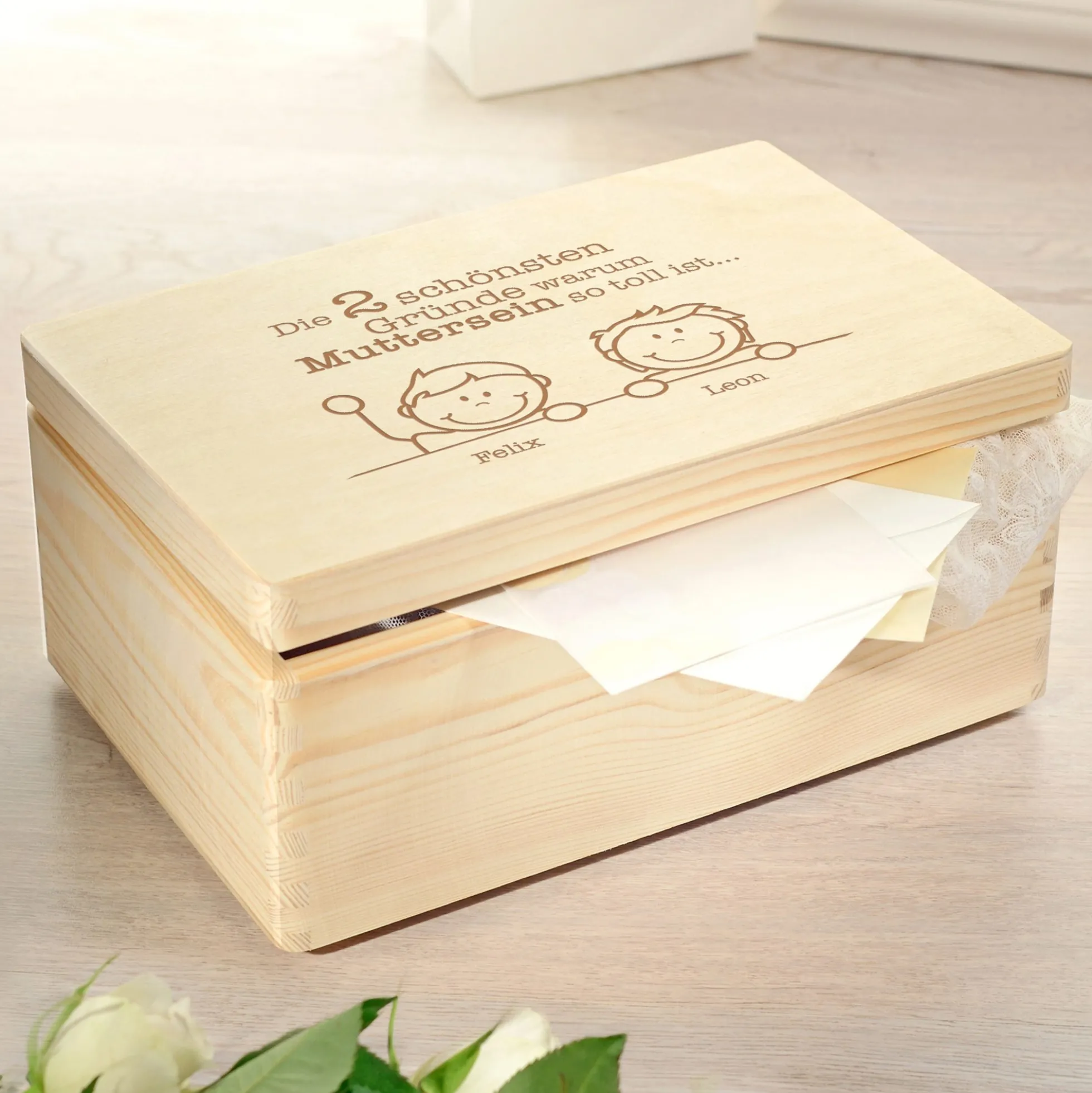 Memory Box mit Gravur - Warum Muttersein so toll ist