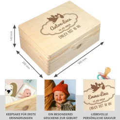 Memory Box zur Geburt - Storch