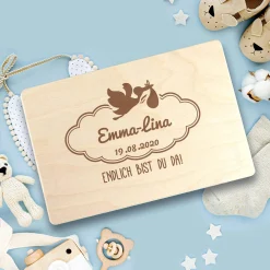 Memory Box zur Geburt - Storch