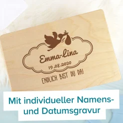 Memory Box zur Geburt - Storch
